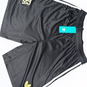 Adidas Black Shorts with Yellow Logo